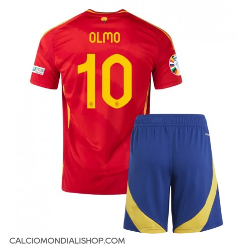 Maglie da calcio Spagna Dani Olmo #10 Prima Maglia Bambino Europei 2024 Manica Corta (+ Pantaloni corti)